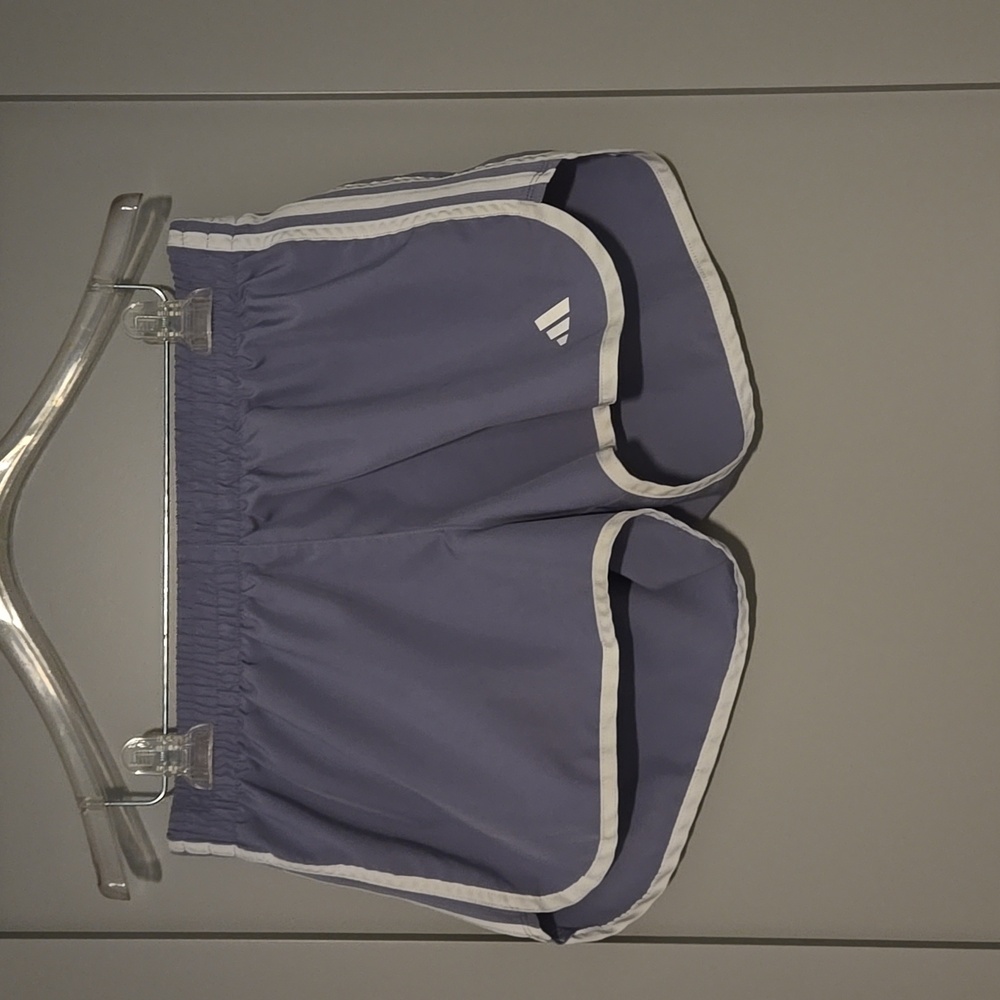 Adidas Lavender Running Shorts with White Trim